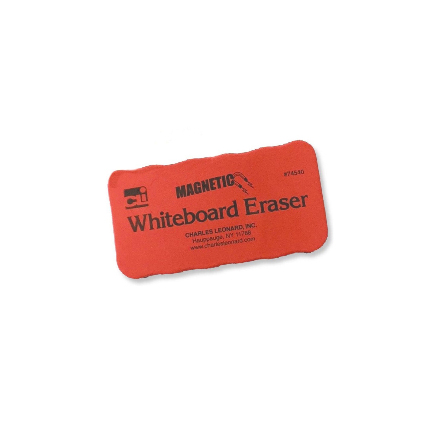 Charles Leonard Magnetic Whiteboard Eraser, Red/Black, 12 Per Pack