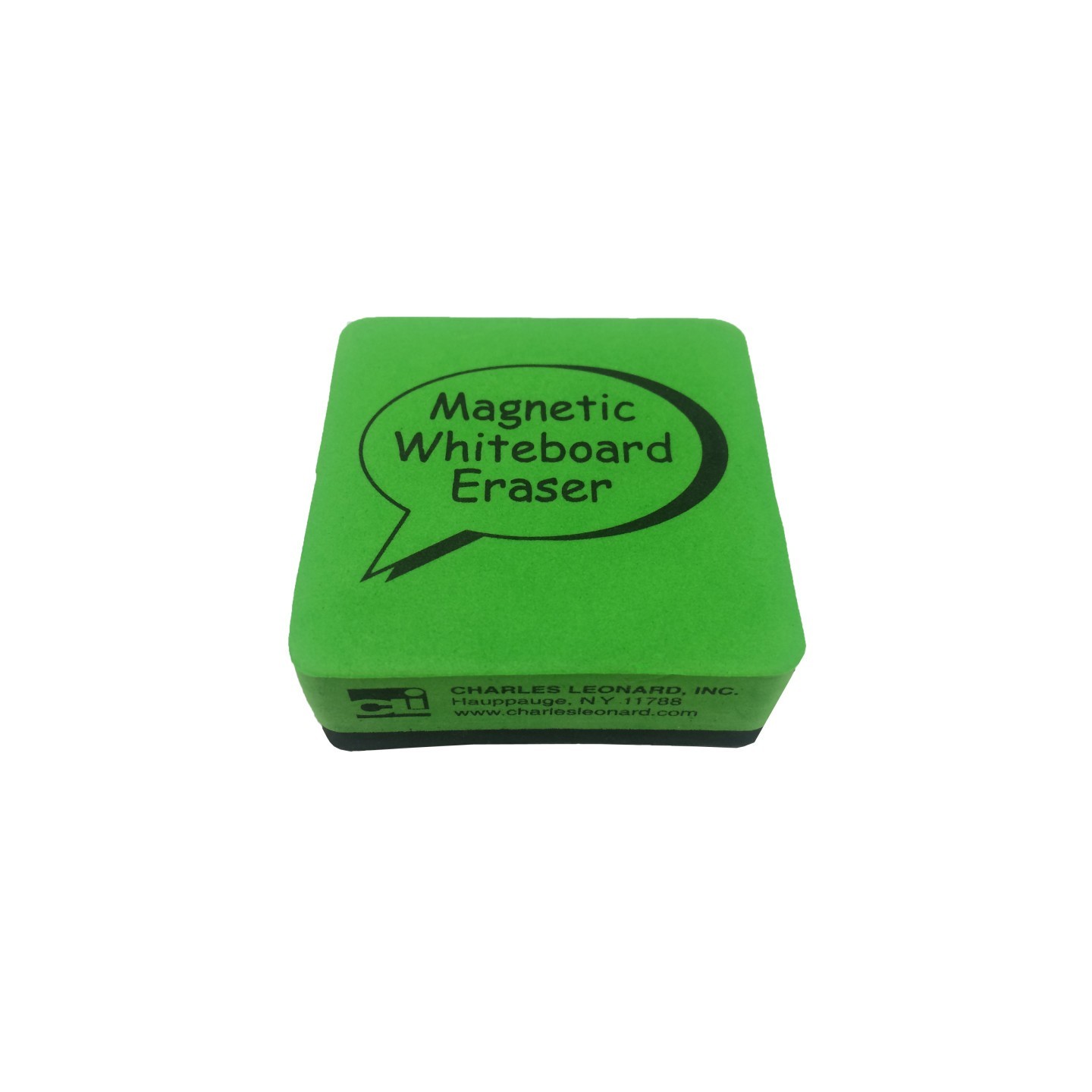Charles Leonard Magnetic Whiteboard Eraser, 2" x 2", Green, Pack of 12