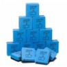 Charles Leonard Whiteboard Erasers, Felt and Foam, Learning is Fun Style, 2 x 2", Blue/Black, Pack of 15
