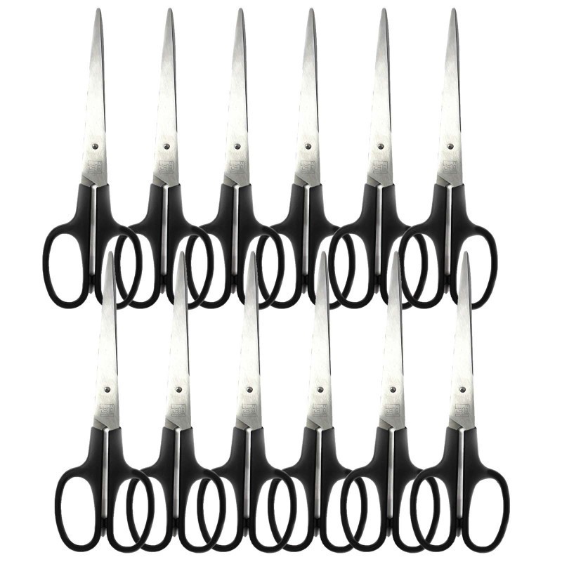 Charles Leonard Stainless Steel Shears, 7" Straight, Pack of 12