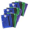 Charles Leonard Pencil Pouch, 2 Pocket, Assorted Colors, Pack of 12