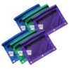 Charles Leonard Pencil Pouch, 2 Pocket with Mesh Front, 3 Assorted Colors, Pack of 6