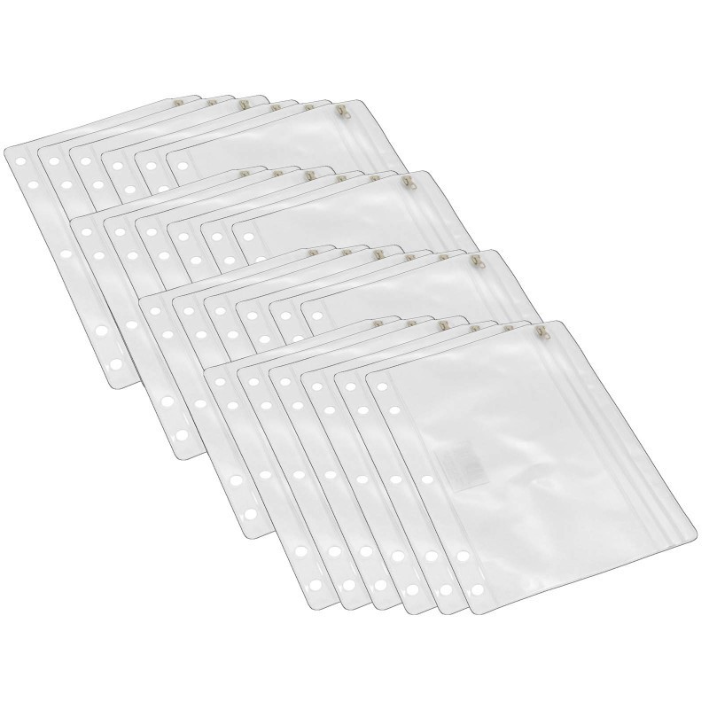 Charles Leonard Clear Vinyl Pencil Pouch with Zip-lock Closure, Pack of 24