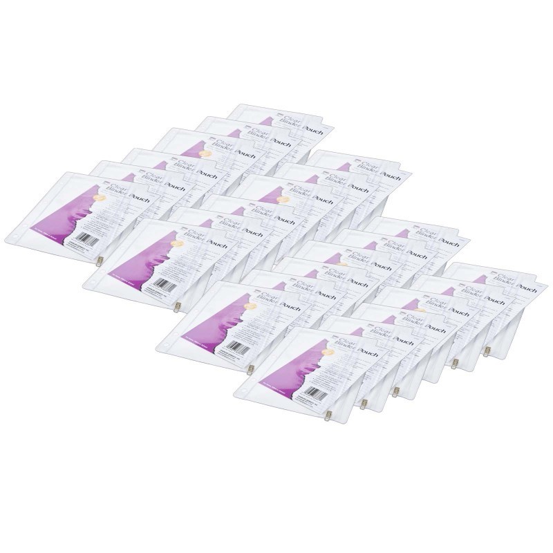 Charles Leonard Clear Vinyl Pencil Pouch with Zip-lock Closure, Pack of 24