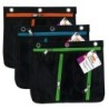 Charles Leonard 3 Pocket Pencil Pouch, Expanding to 1", 11"W x 9.5"H x 1"D - Assorted Colors, Pack of 3