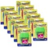 Charles Leonard Two-Hole Pencil Sharpener w/Catcher, Bonus Erasers, Assorted Colors, Set of 12