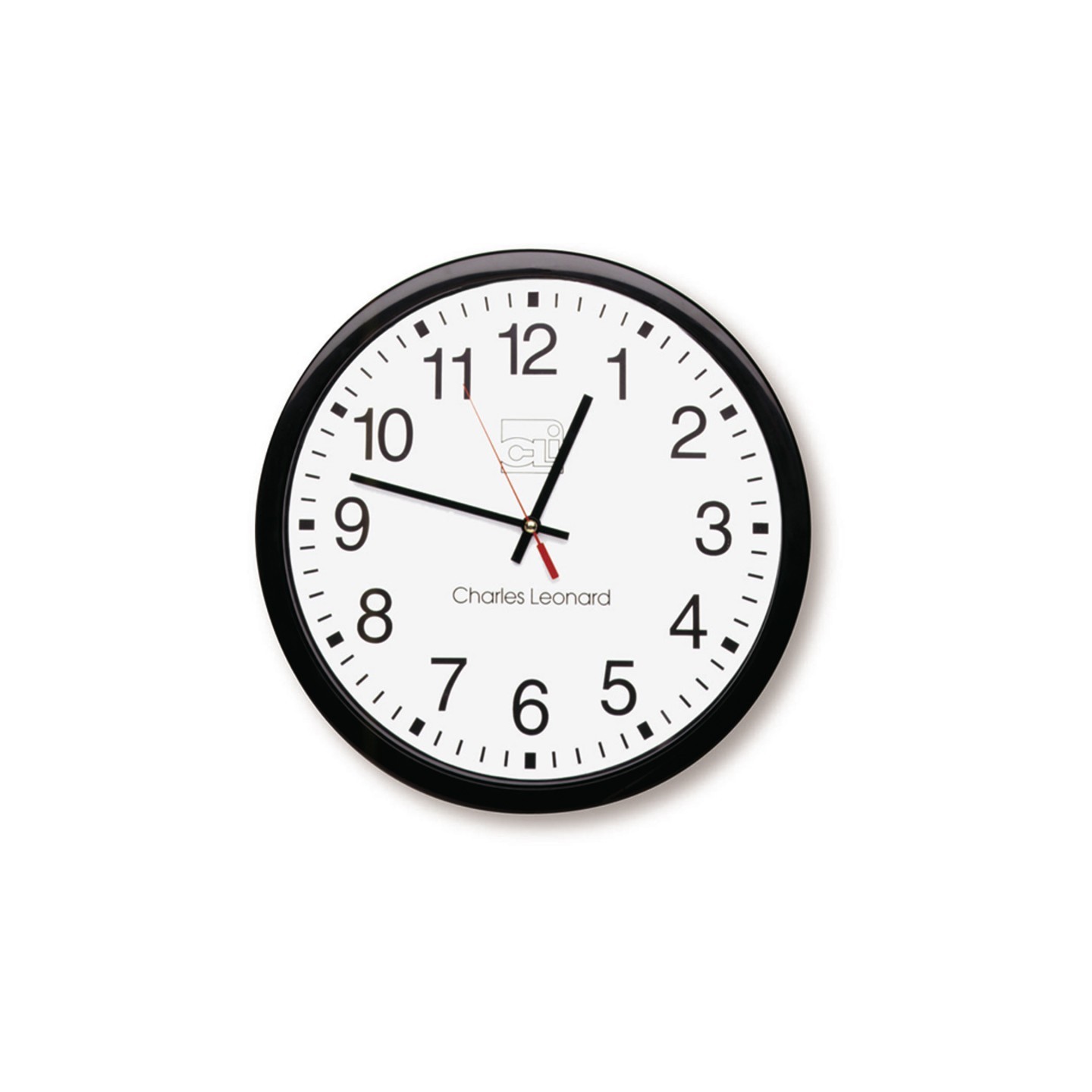 Charles Leonard Wall Clock, 14" Thinline Quartz