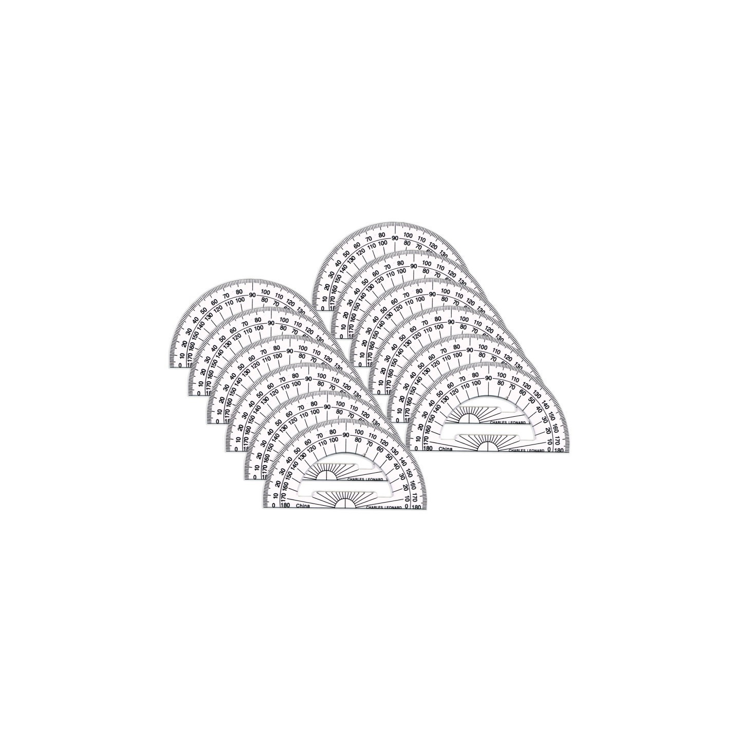 Charles Leonard Protractor Plastic, 4-Inch, Pack of 12