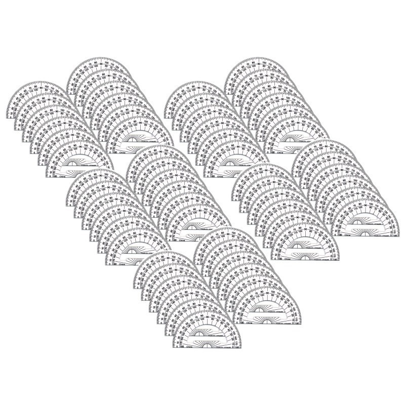 Charles Leonard Protractor Plastic, 4-Inch, 12 Per Pack, 5 Packs