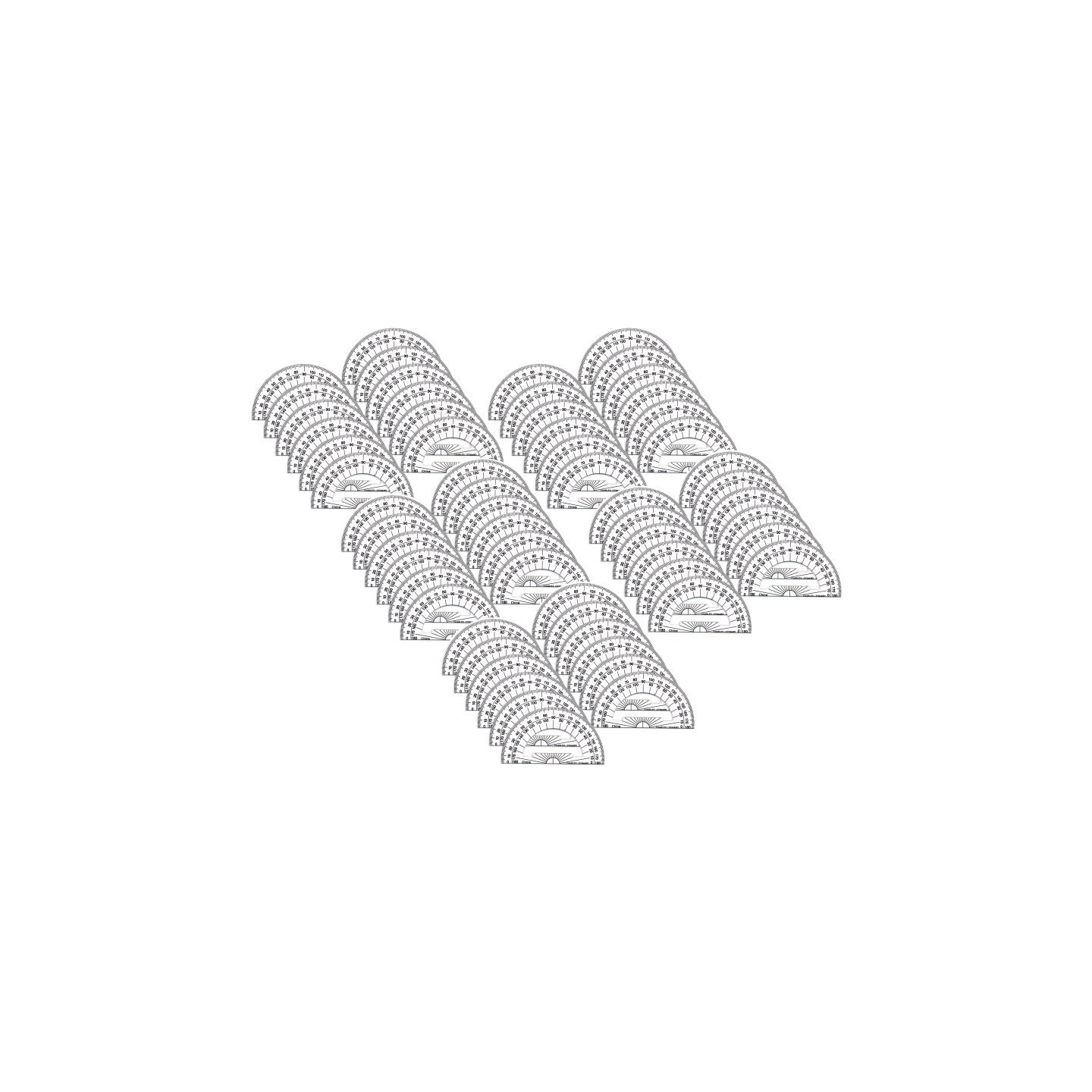Charles Leonard Protractor Plastic, 4-Inch, 12 Per Pack, 5 Packs
