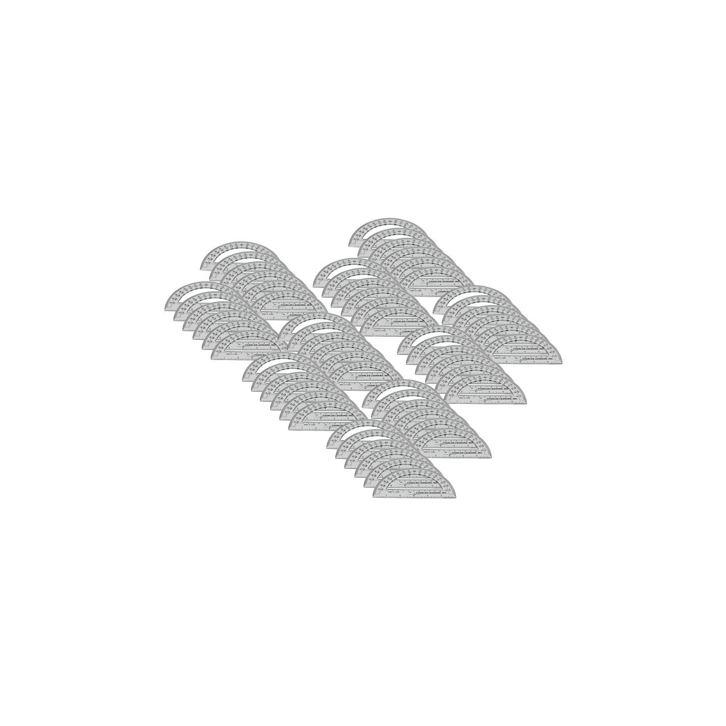 Charles Leonard Protractor Plastic, 6-Inch, 12 Per Pack, 5 Packs