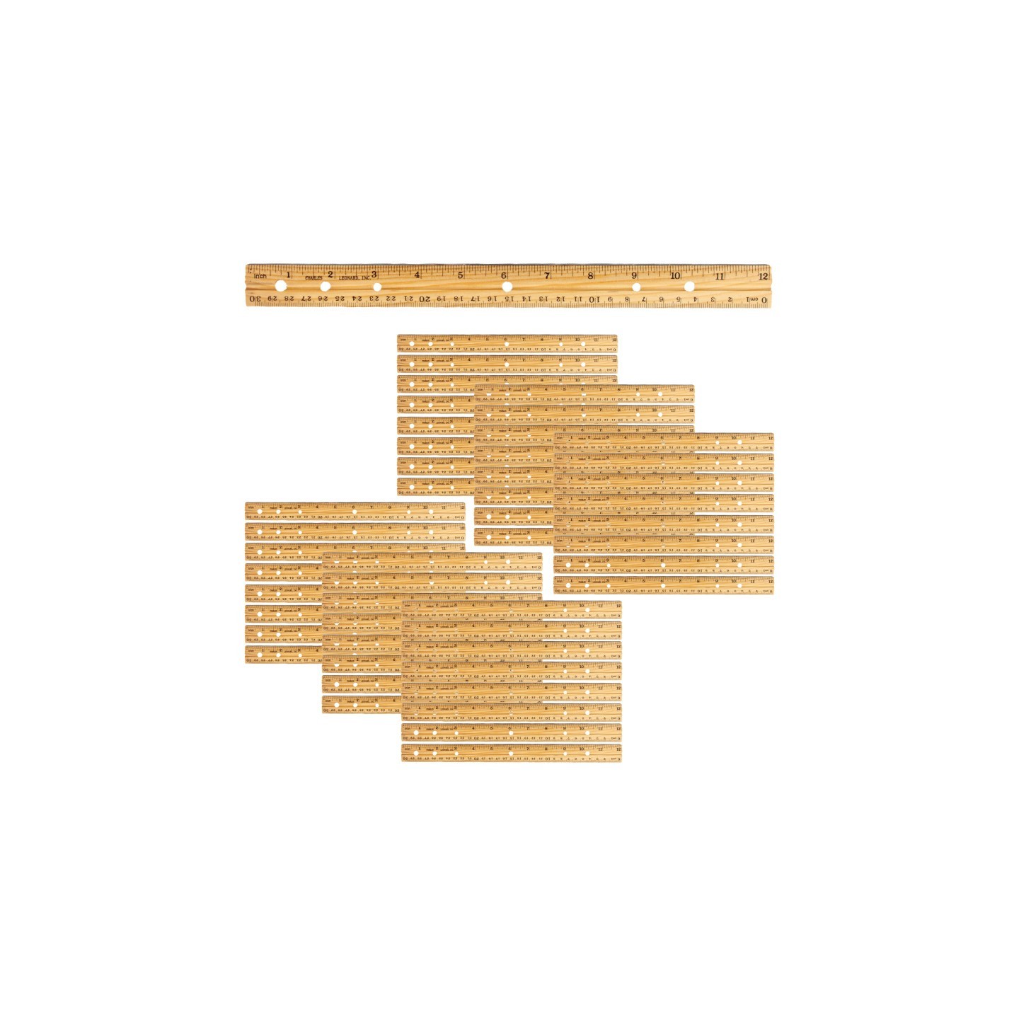 Charles Leonard Economy Wood Ruler, Pack of 48