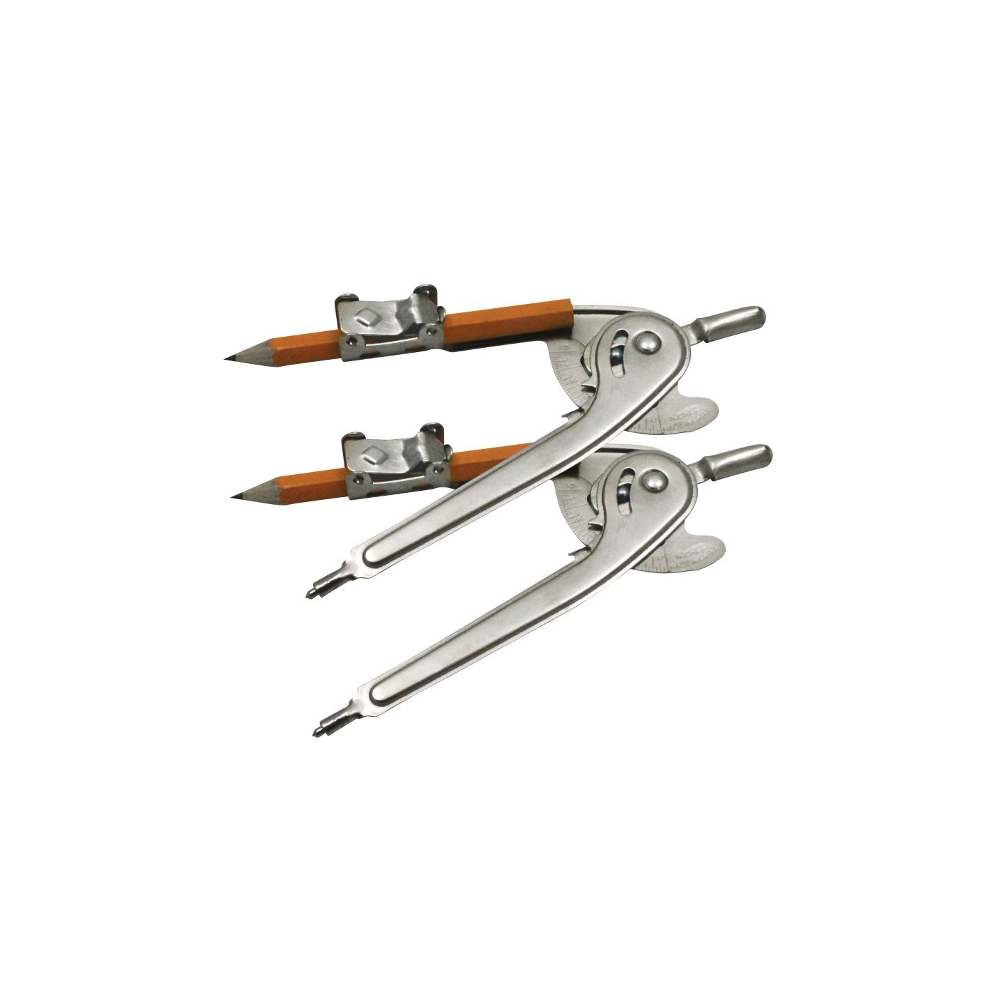Charles Leonard Ball Bearing Compass with Golf Pencil, Safety Point, 12 Per Pack, 2 Packs