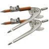 Charles Leonard Ball Bearing Compass with Golf Pencil, Safety Point, 12 Per Pack, 2 Packs