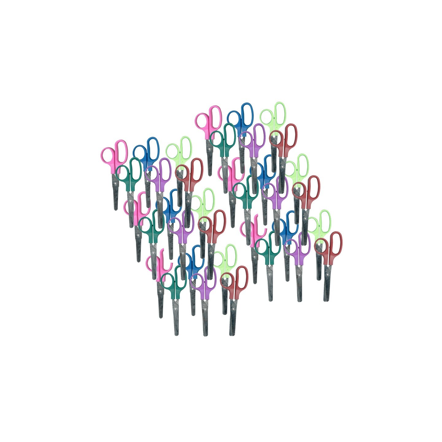 Charles Leonard Children's 5" Scissors, Blunt Tip, Assorted Colors, Pack of 36