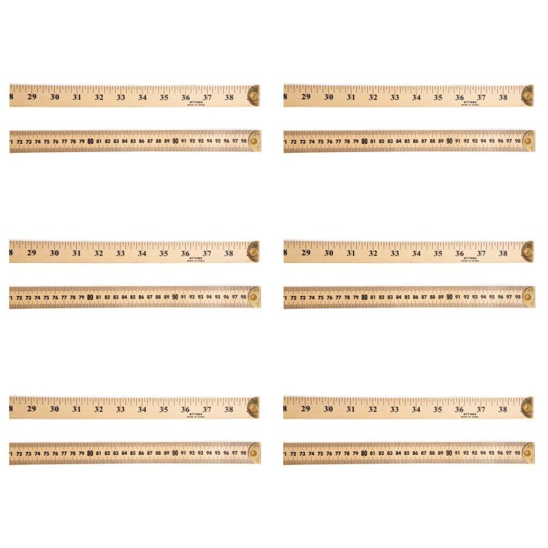Charles Leonard Meter Stick Ruler with Metal End, Pack of 6