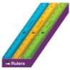 Charles Leonard Plastic 12" Ruler, Flat, Translucent Assorted Colors, Pack of 36