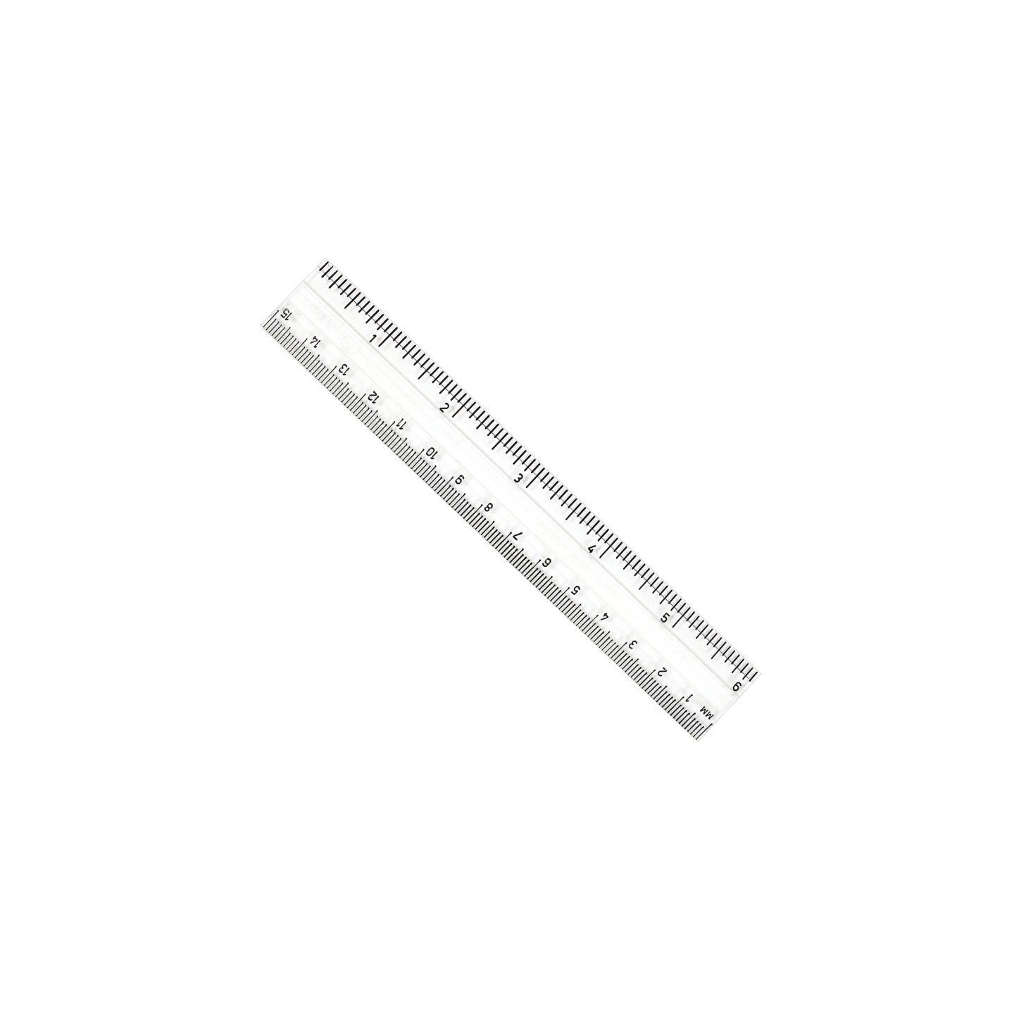 Charles Leonard Double Bevel Plastic Ruler, 6", Clear