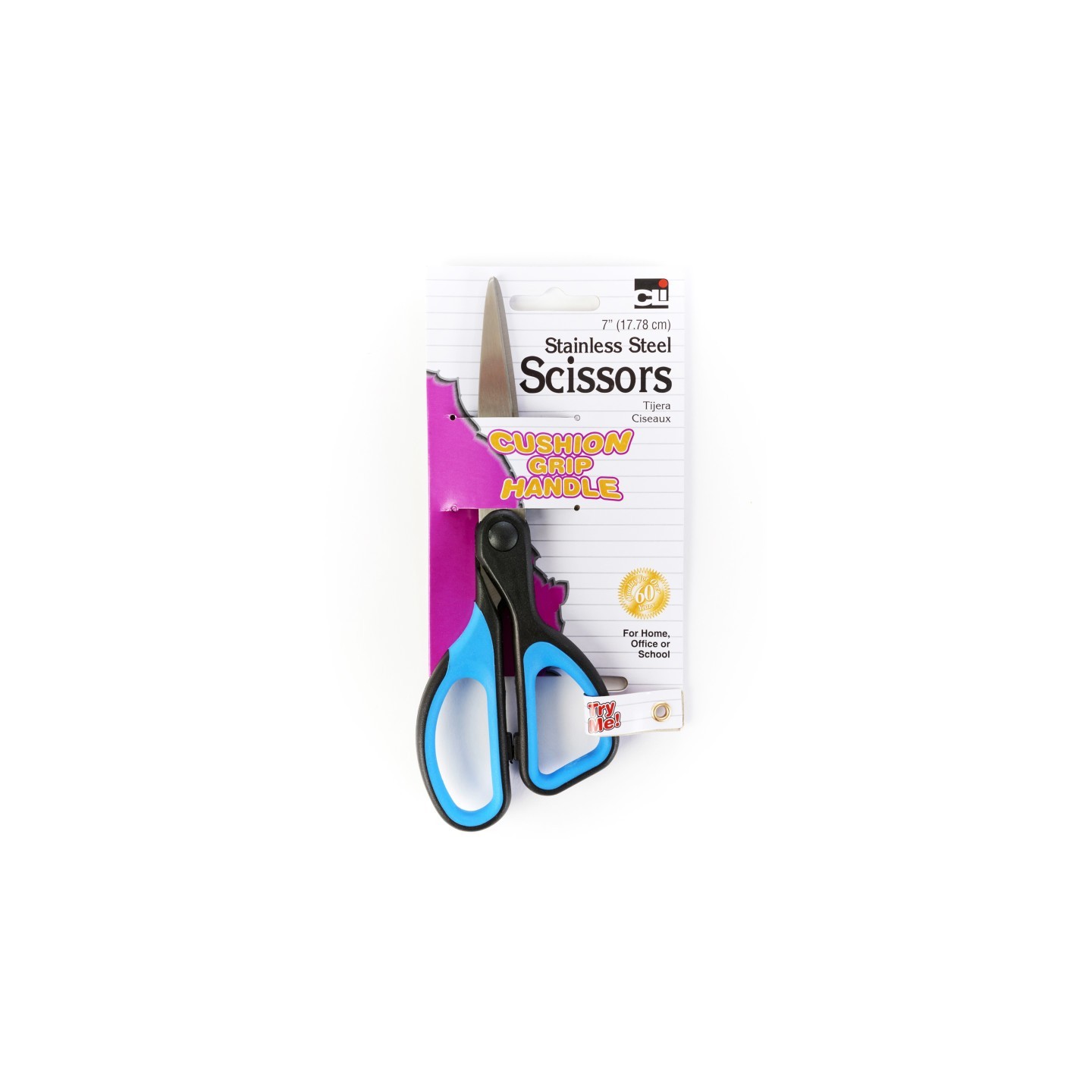 Charles Leonard Cushion Grip Scissor, 7" Straight