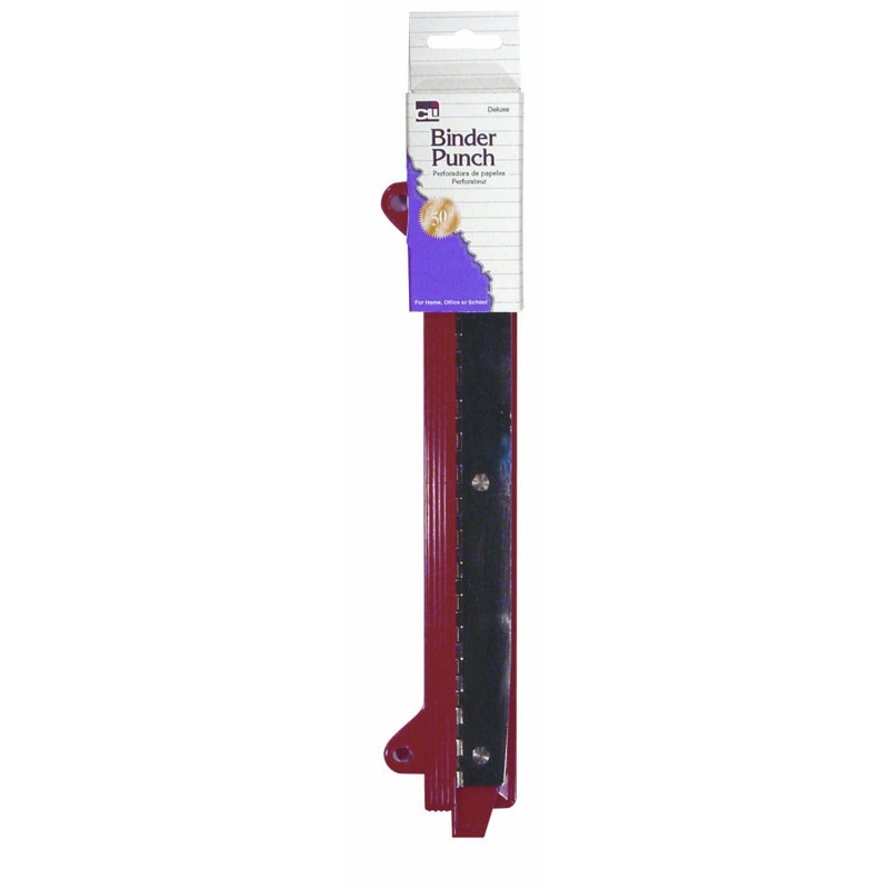 Charles Leonard Binder 3 Hole Paper Hole Punch, Metal, Assorted Colors