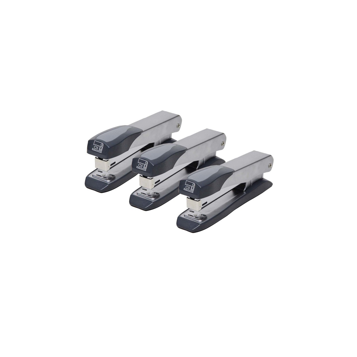 Charles Leonard Executive Metal Stapler, Full Strip, Gray, Pack of 3