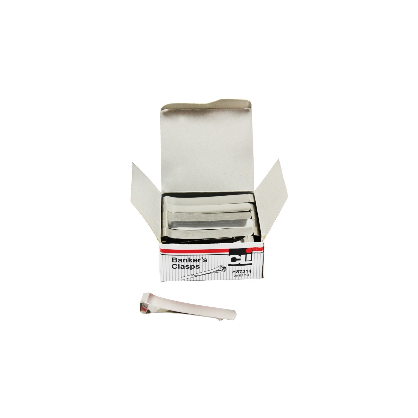 Charles Leonard Bankers Clamp, Small, 3-1/4" Length, Pack of 36