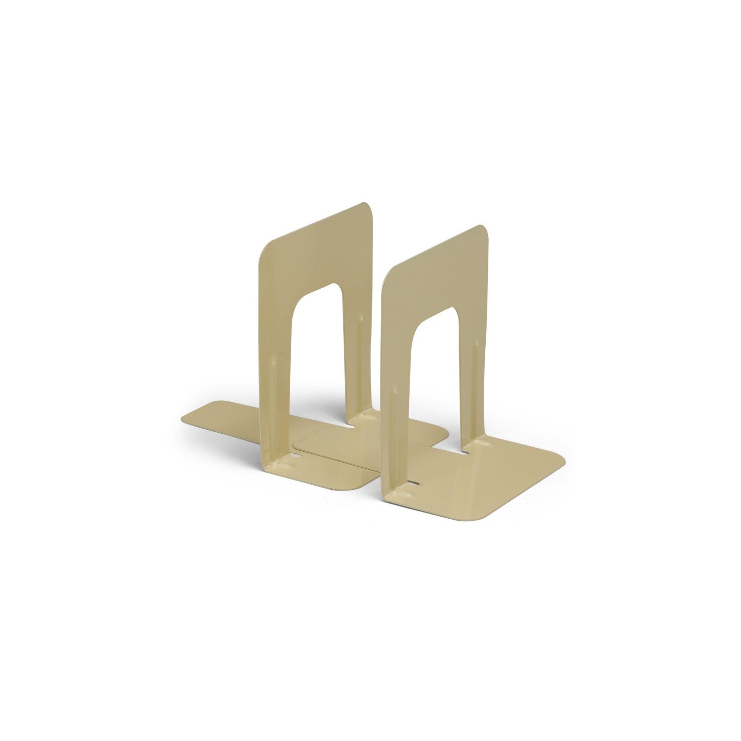 Charles Leonard Bookends with Non-Skid Base, 9" Steel, Tan, 1 Pair