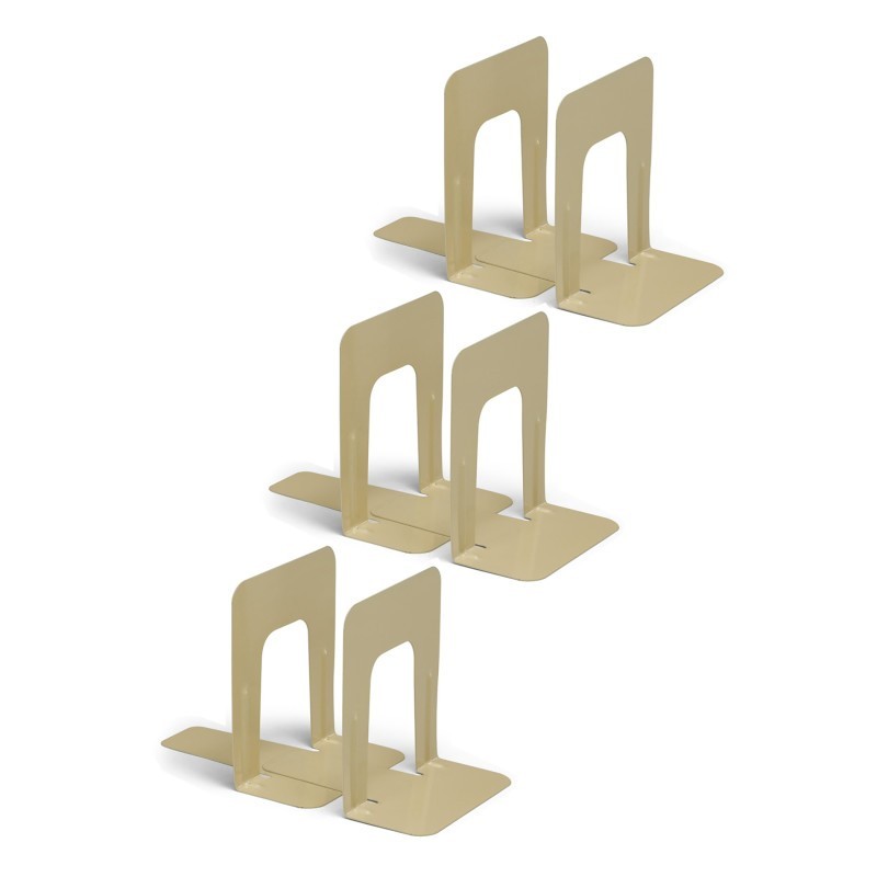 Charles Leonard Bookends, 9" Height, Tan, 2 Per Set, 3 Sets