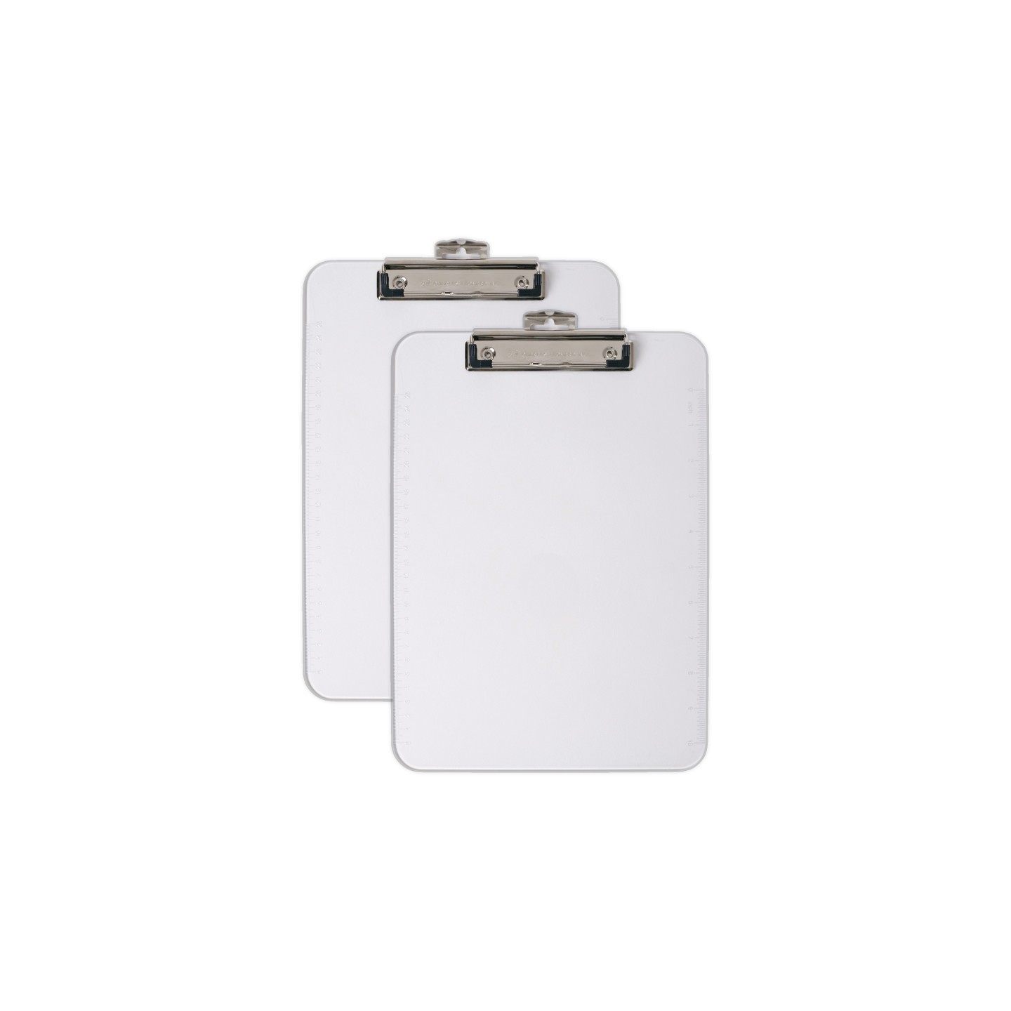 Charles Leonard Plastic Clipboard, Letter Size, Clear, Pack of 2