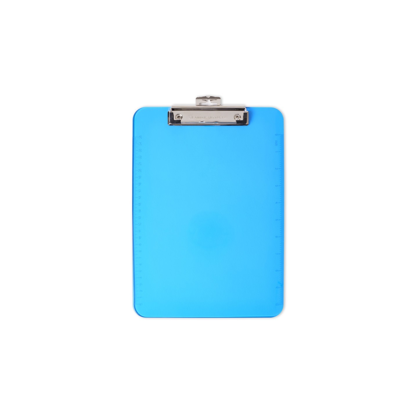 Charles Leonard Plastic Clipboard, Letter Size, Low Profile Clip, Neon Blue