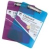 Charles Leonard Transparent Plastic Clipboard, Low Profile Clip & Pull Out Hook, Letter Size, Assorted Neon Colors, Pack of 2