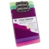 Charles Leonard Plastic Clipboard w/Low Profile Clip, Letter, Assorted Translucent Neon Colors, Pack of 3