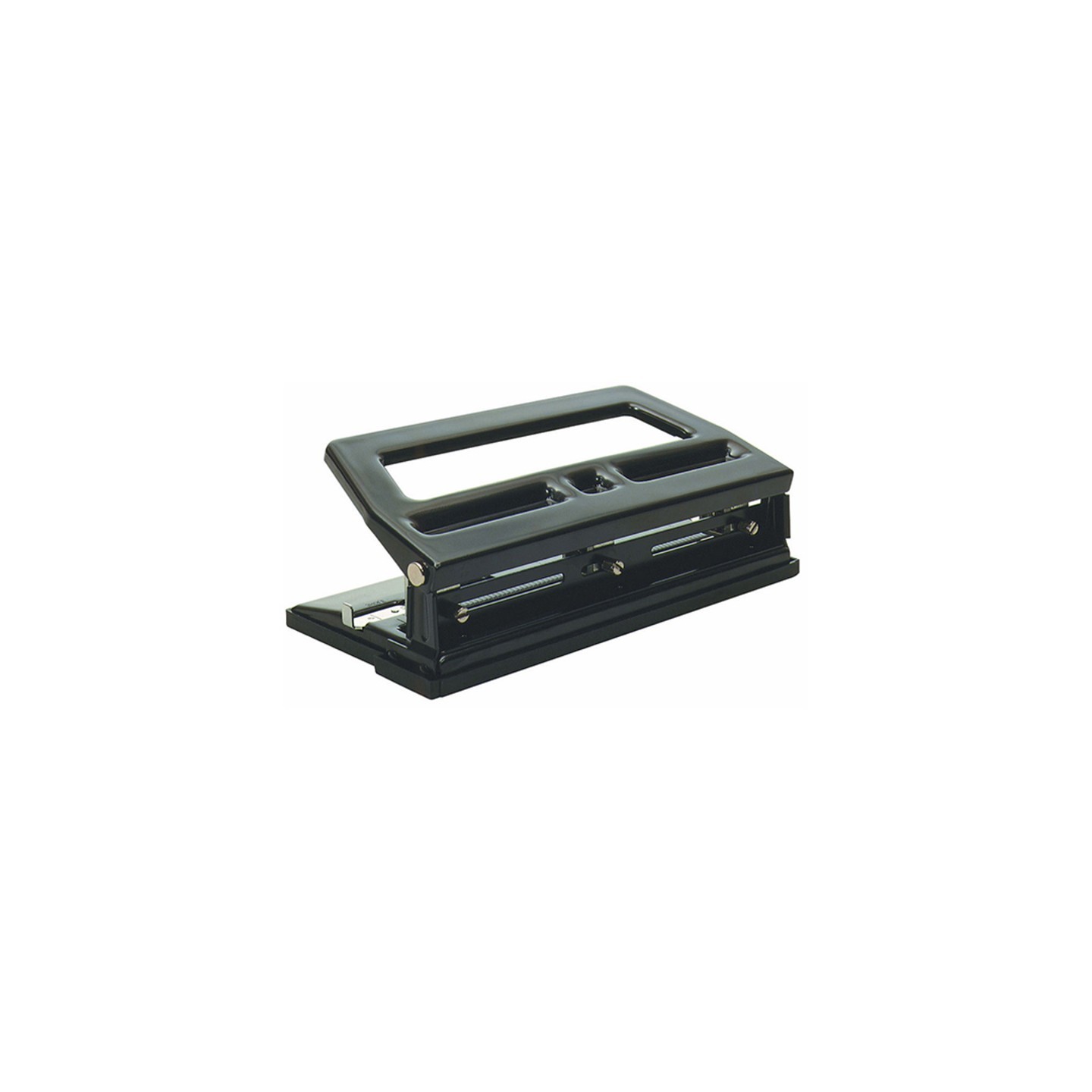 Charles Leonard 3 Hole Heavy Duty Paper Punch, 40 Sheet Capacity, Adjustable, Black