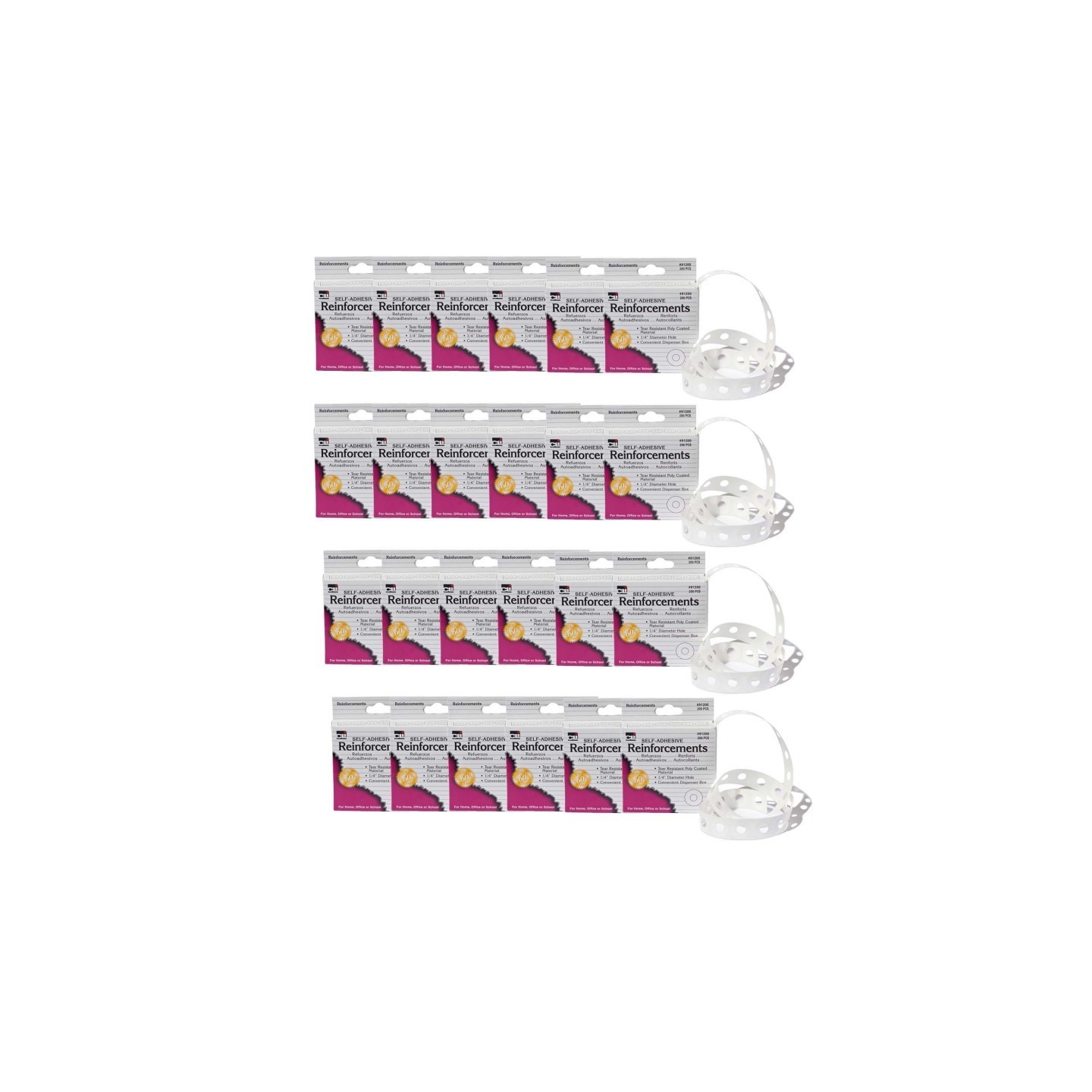 Charles Leonard Hole Reinforcements, 200 Per Pack, 24 Packs