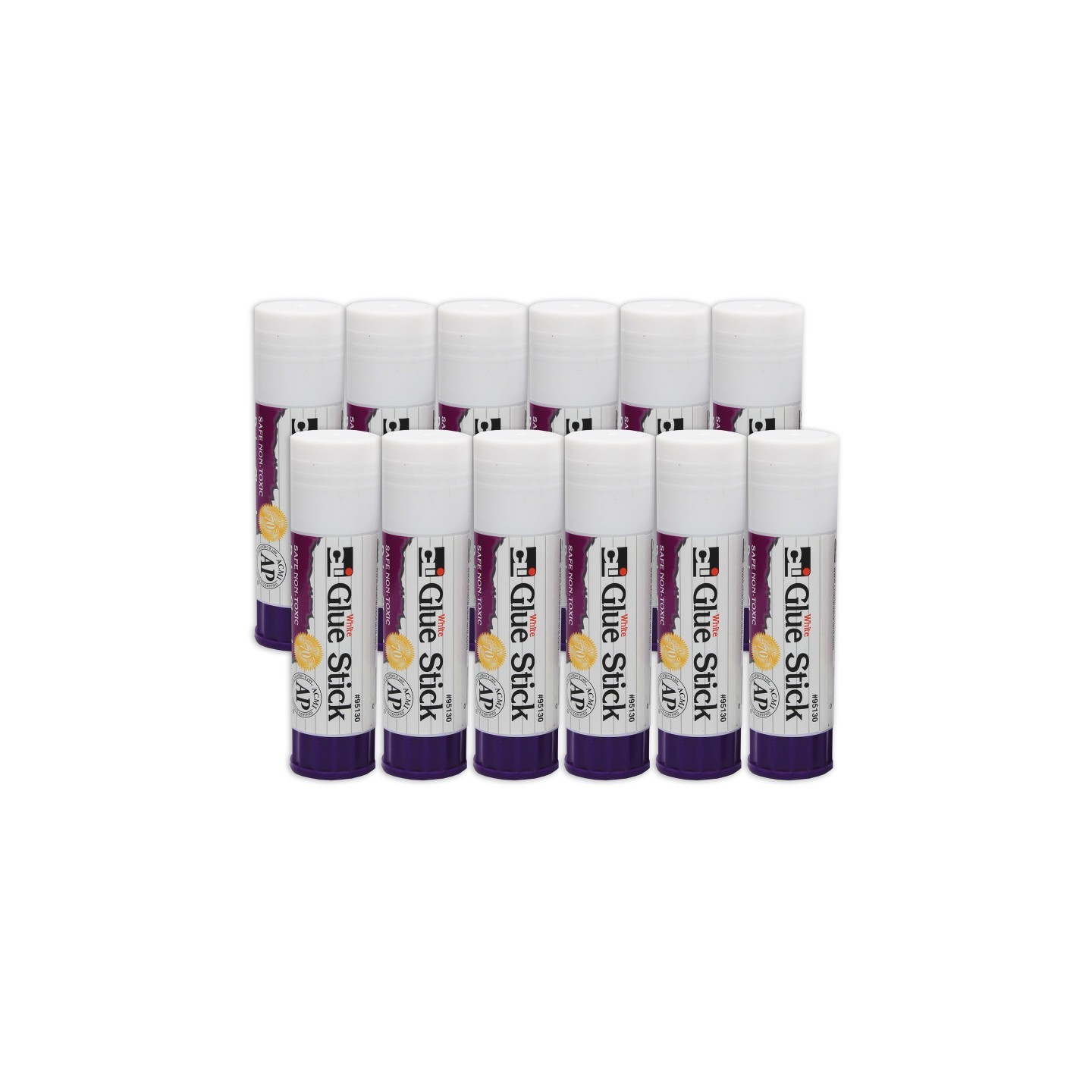 Charles Leonard Economy Glue Sticks, White, 1.3 oz., 12-count