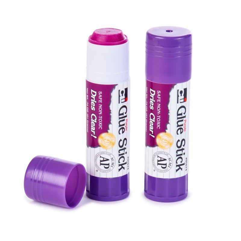 Charles Leonard Purple Glue Sticks, .74 oz, Pack of 12