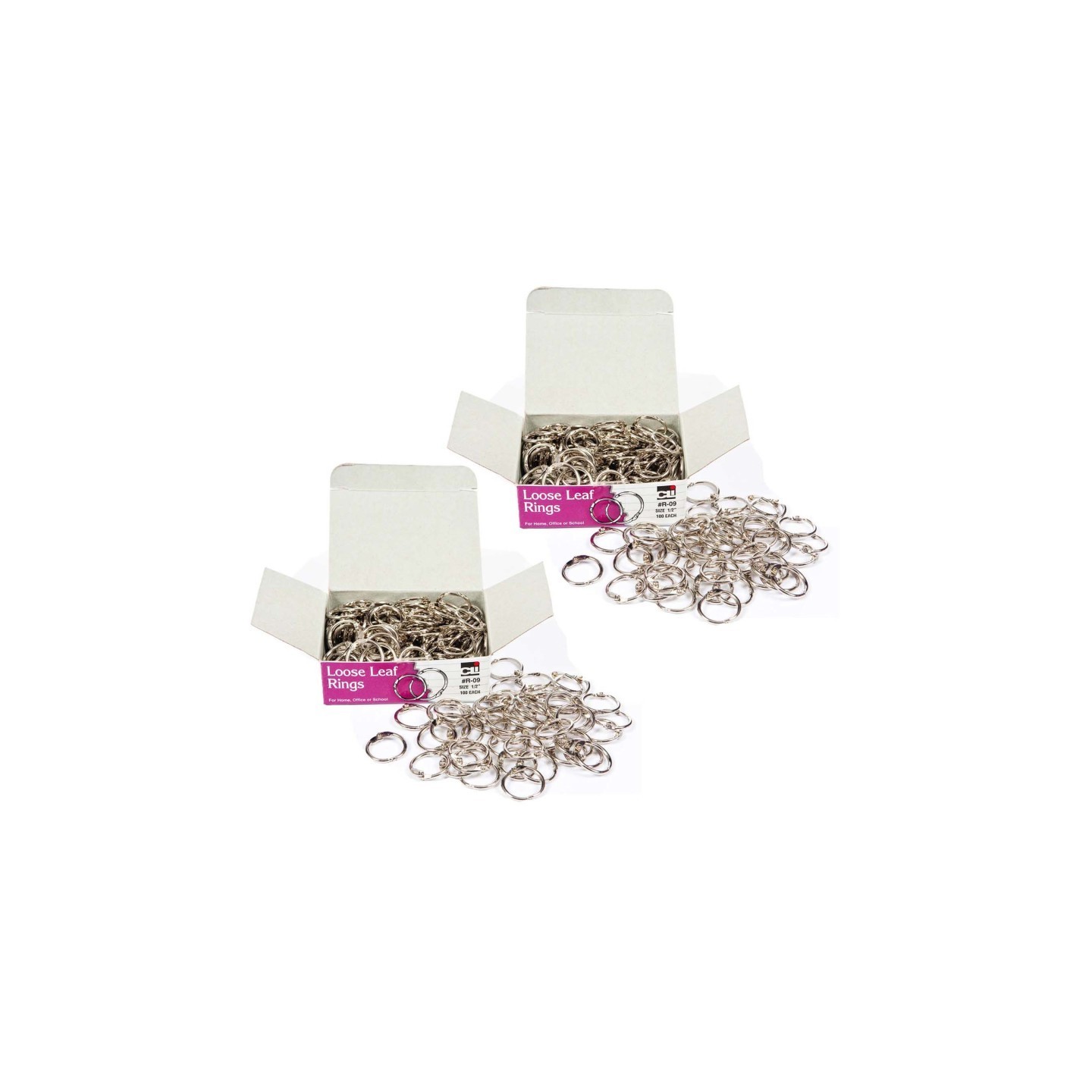Charles Leonard Loose Leaf Rings, 1/2", 100 Per Box, 2 Boxes