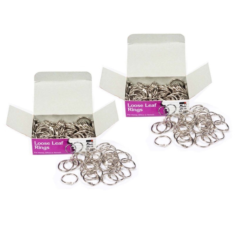 Charles Leonard Loose Leaf Rings, 3/4", 100 Per Box, 2 Boxes