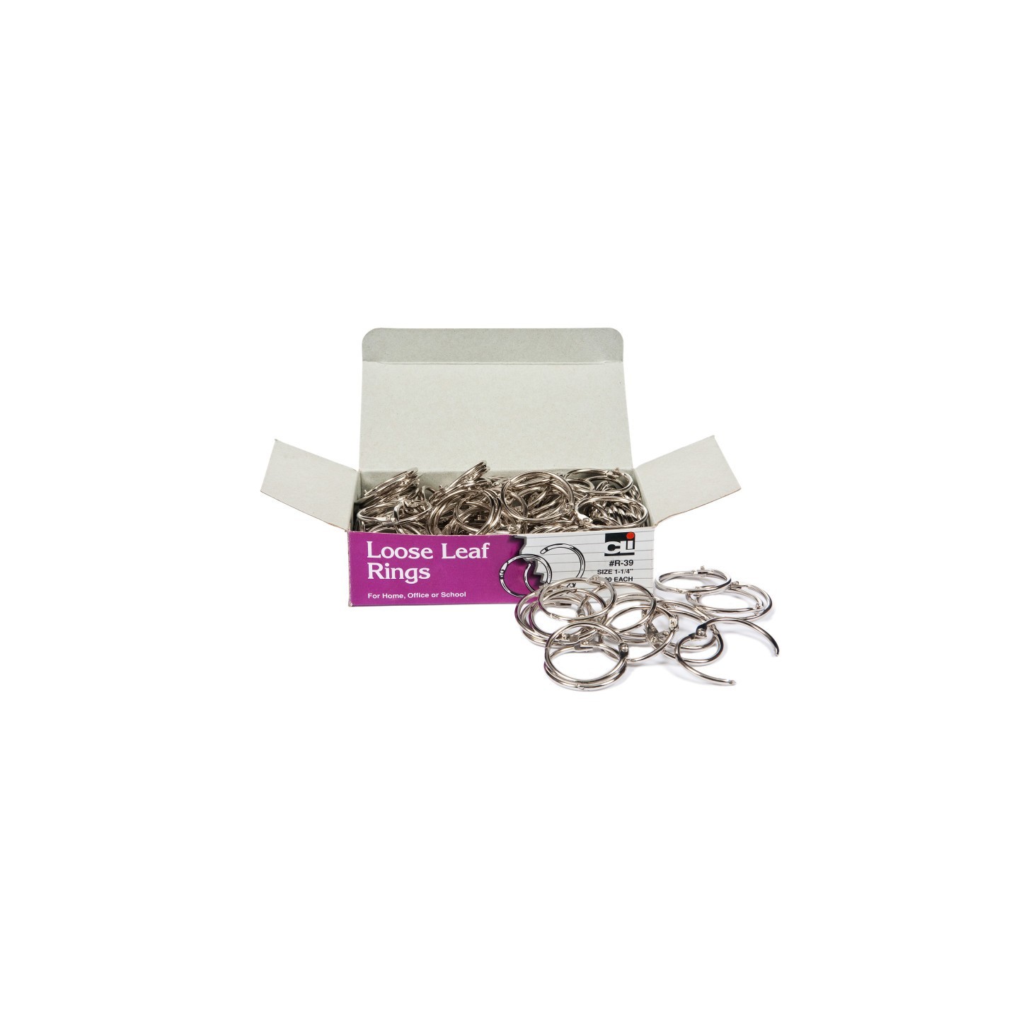 Charles Leonard Loose Leaf Rings, 1.25", Box of 100