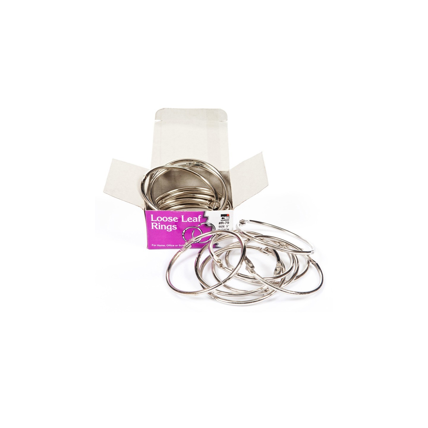 Charles Leonard Book Rings, 3", Box of 10