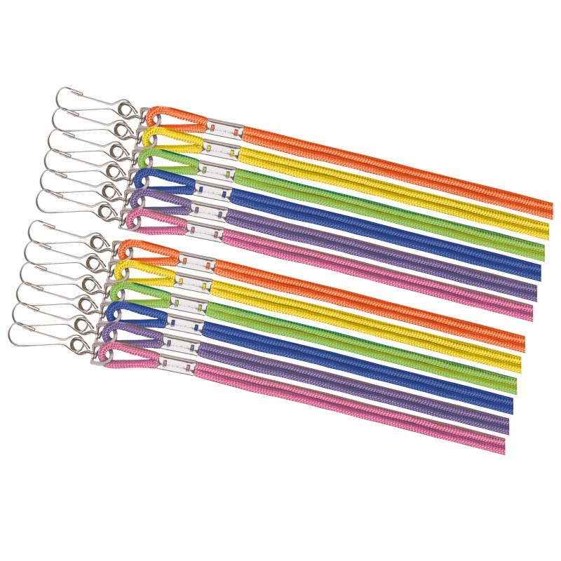 Champion Sports Heavy Duty Nylon Lanyard, Assorted Neon Colors, Pack of 6