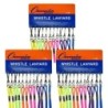 Champion Sports Assorted Neon Nylon Lanyards, 12 Per Pack, 3 Packs