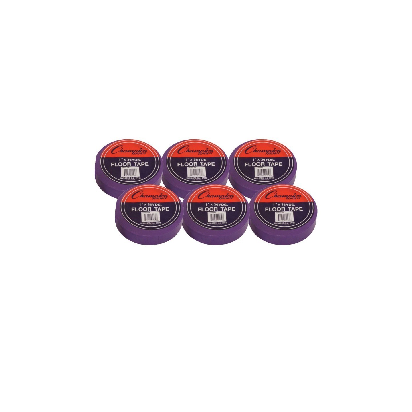 Champion Sports Floor Marking Tape, 1" x 36 yd, Purple, 6 Rolls