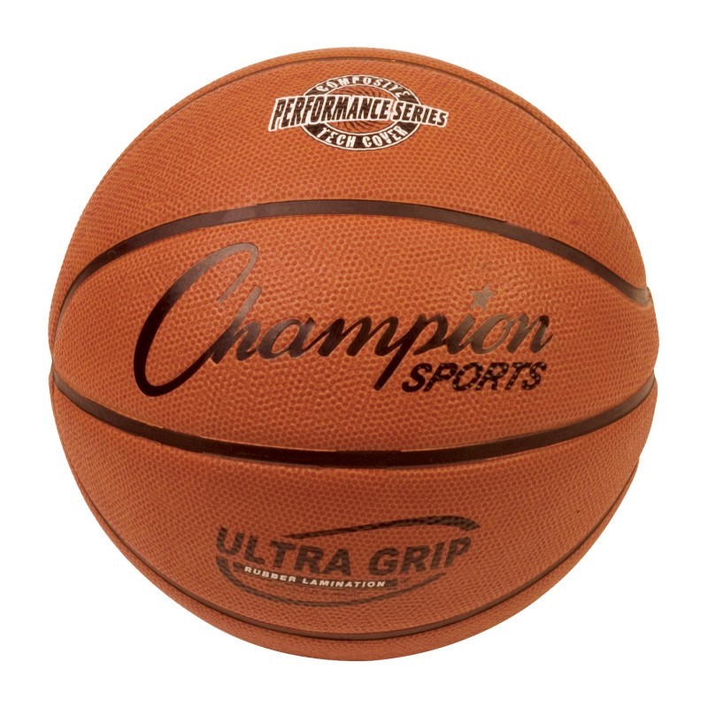 Champion Sports Ultra Grip Rubber Basketball with Bladder, Official Size 7