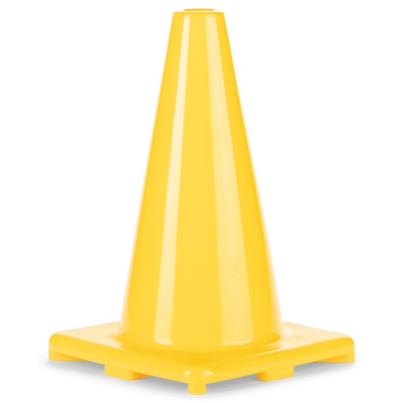 Champion Sports Hi-Visibility Flexible Vinyl Cone, Weighted, 12", Yellow