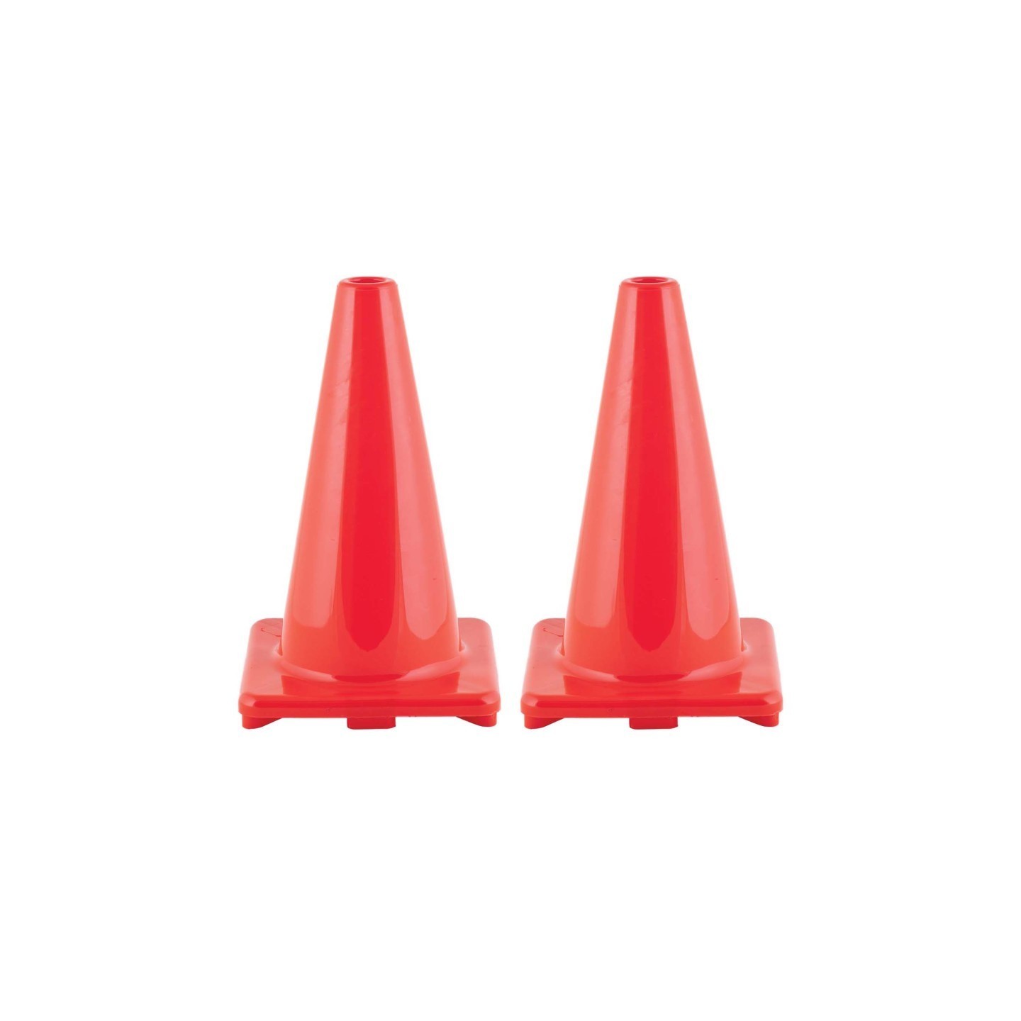 Champion Sports Hi-Visibility Flexible Vinyl Cone, 18" Orange, Pack of 2