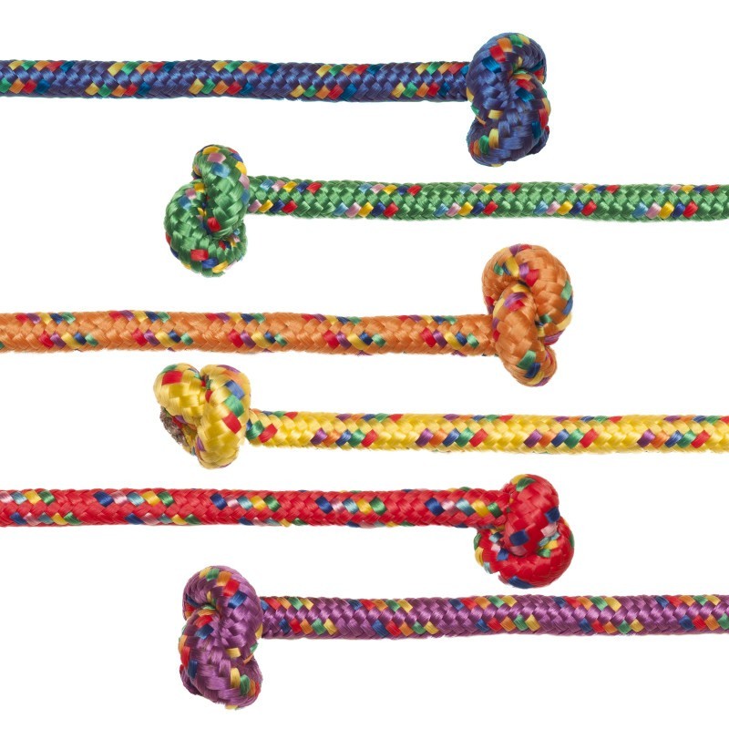 Champion Sports Braided Nylon Jump Rope, Assorted Colors, 8' Length, Pack of 6
