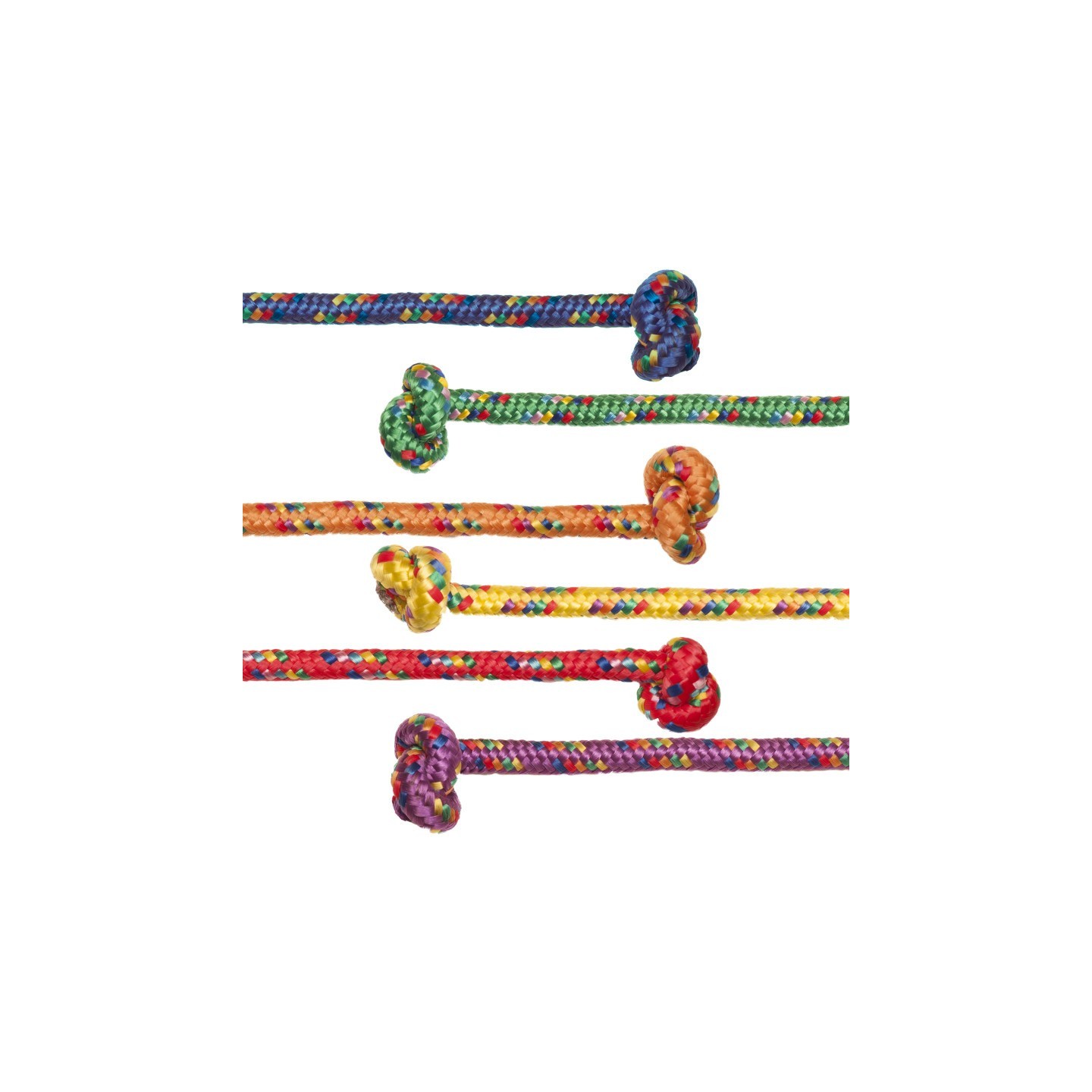 Champion Sports Braided Nylon Jump Rope, Assorted Colors, 8' Length, Pack of 6