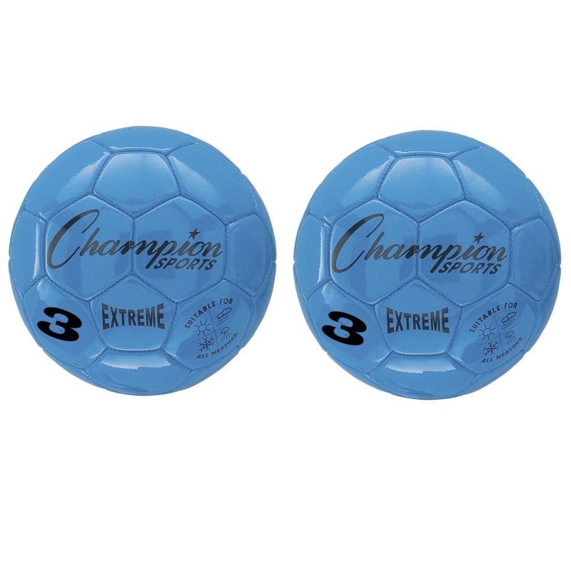 Champion Sports Extreme Soccer Ball, Size 3, Blue, Pack of 2