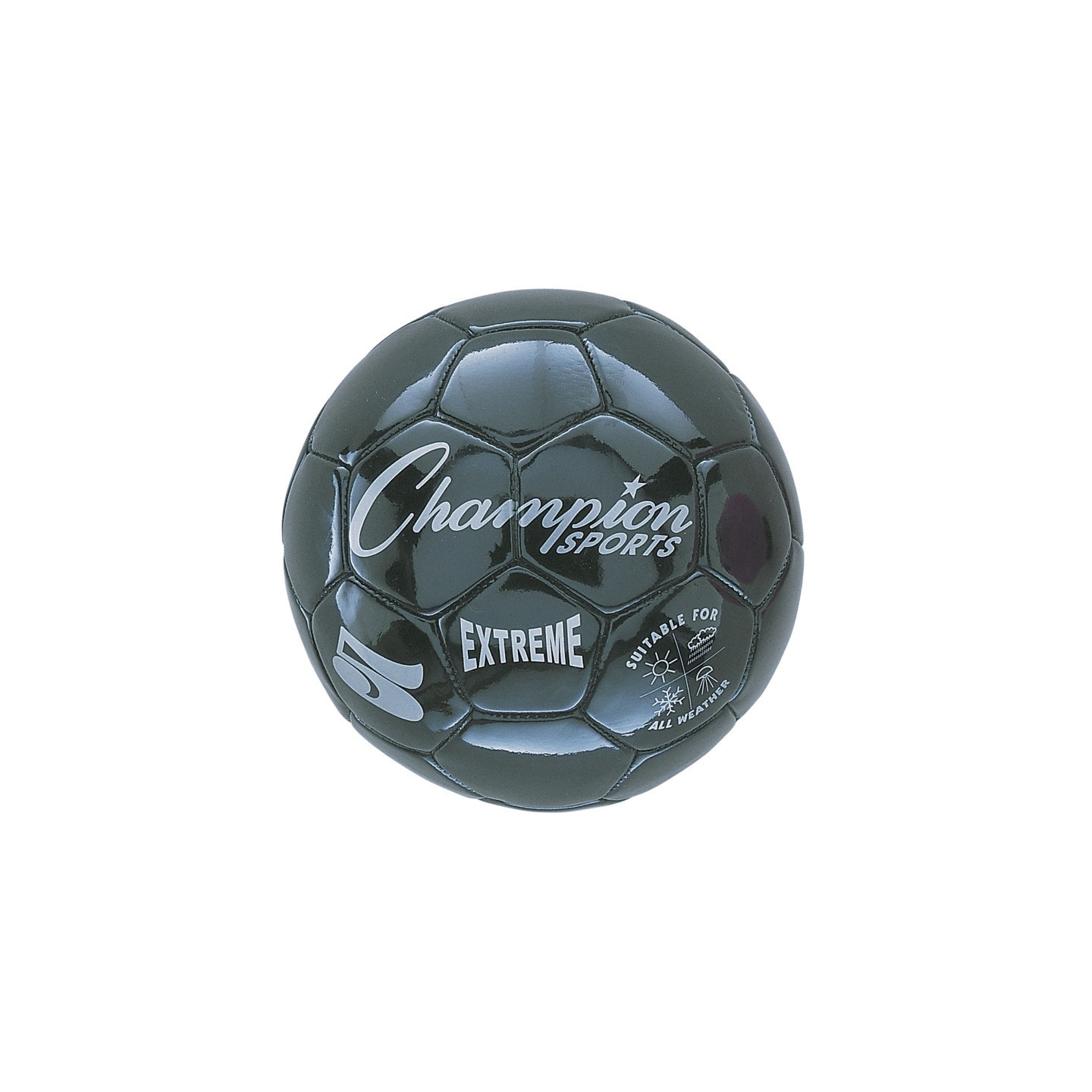 Champion Sports Extreme Soccer Ball, Size 5, Black